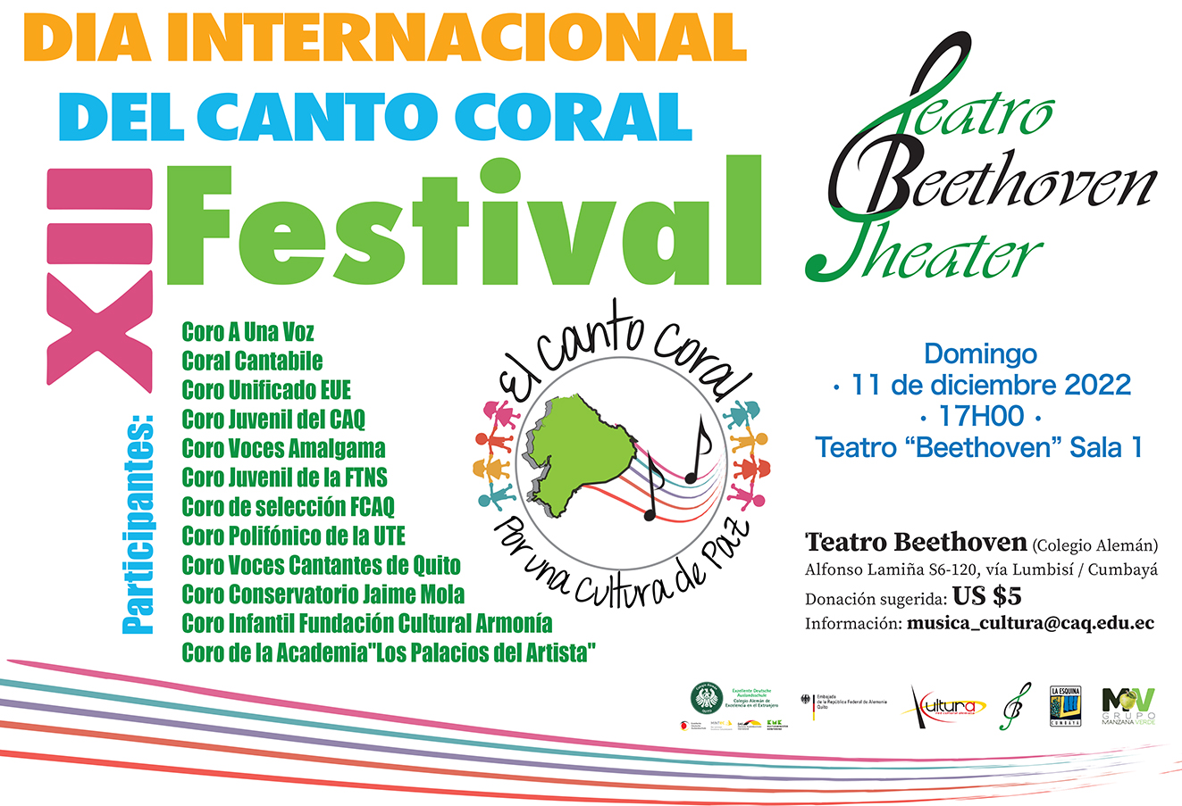 Domingo 11 de diciembre 2022 17h00: XII Festival por el día Internacional del Canto Coral